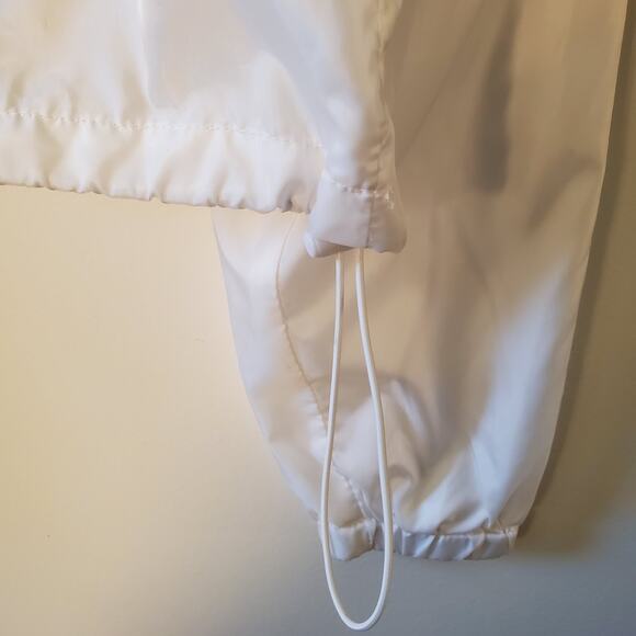 Polaroid Supercolor Crop Top Windbreaker Size M White Cinch Pocket Lightweight - Picture 14 of 14